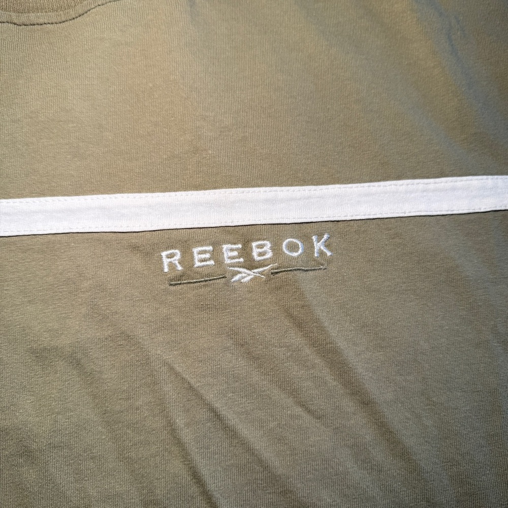 Vintage Reebok Logo Stripe 100% Cotton T-Shirt Y2K - Picture 3 of 10